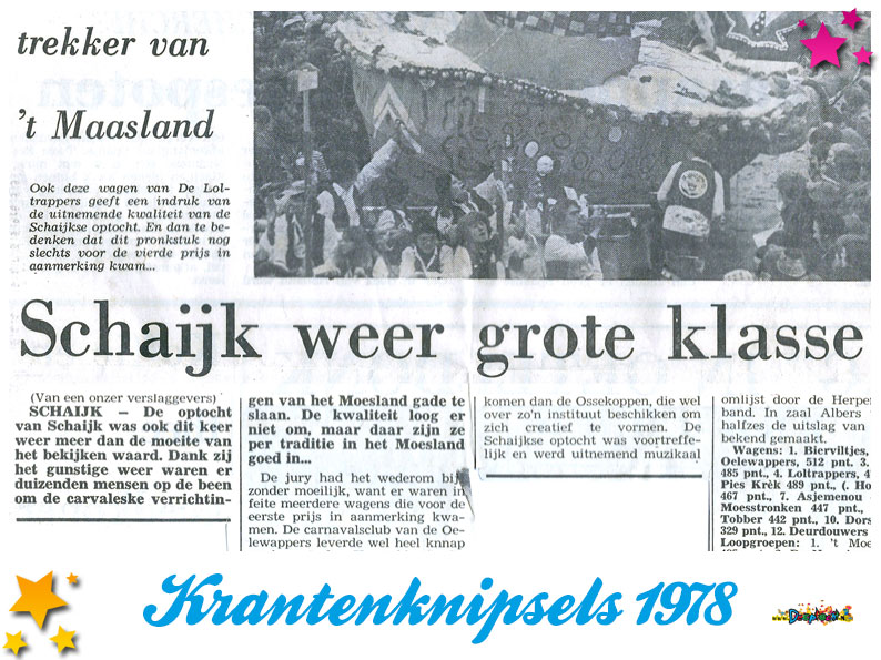 Krantenknipsels Moesland 1978