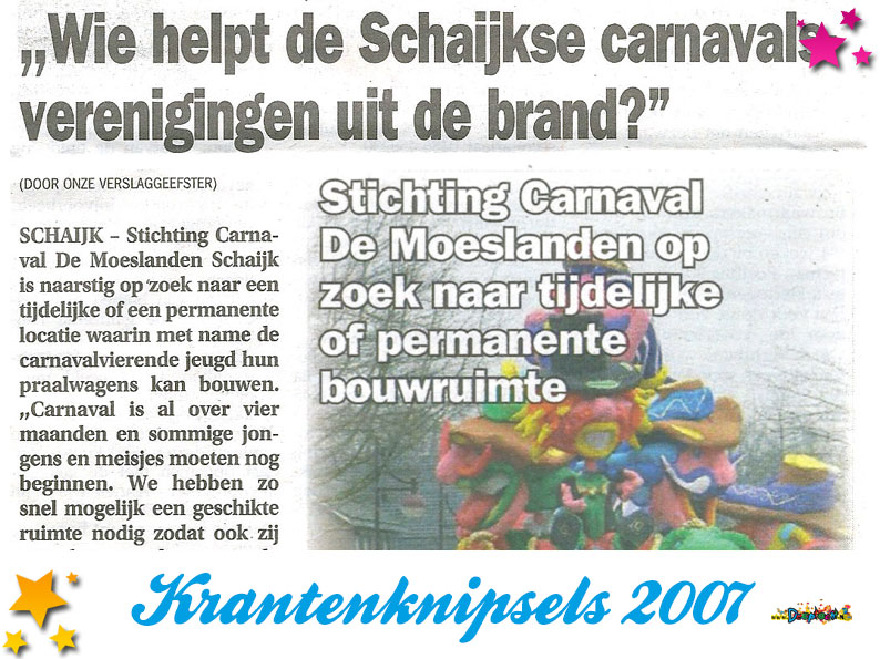 Krantenknipsels Moesland 2007