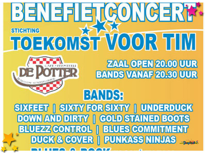 Benefietconcert voor Tim in Feesterij De Potter Schaijk