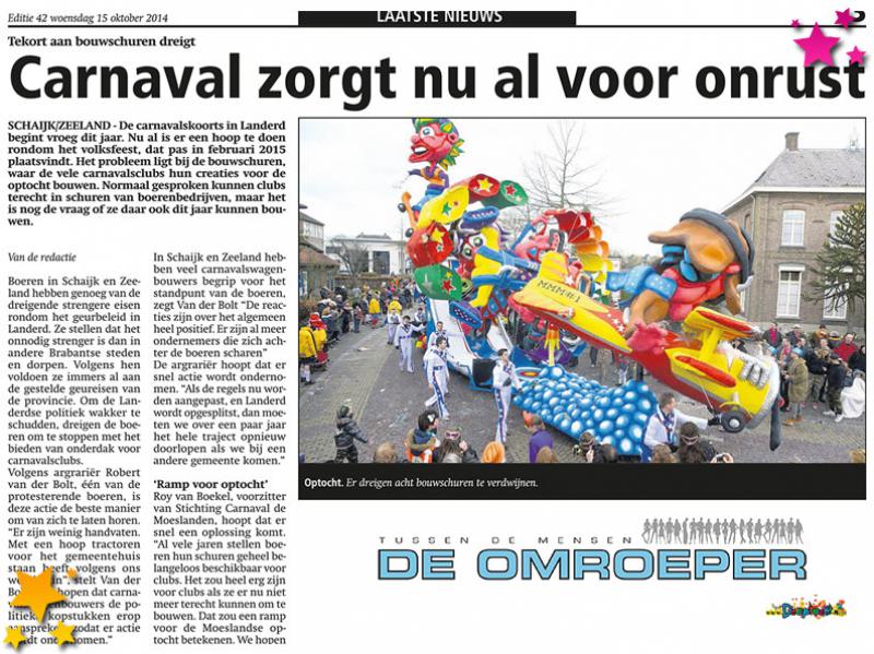 Carnaval zorgt nu al voor onrust in Schaijk
