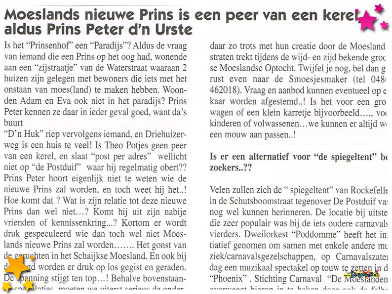 Meer aanwijzingen voor de nieuwe prins