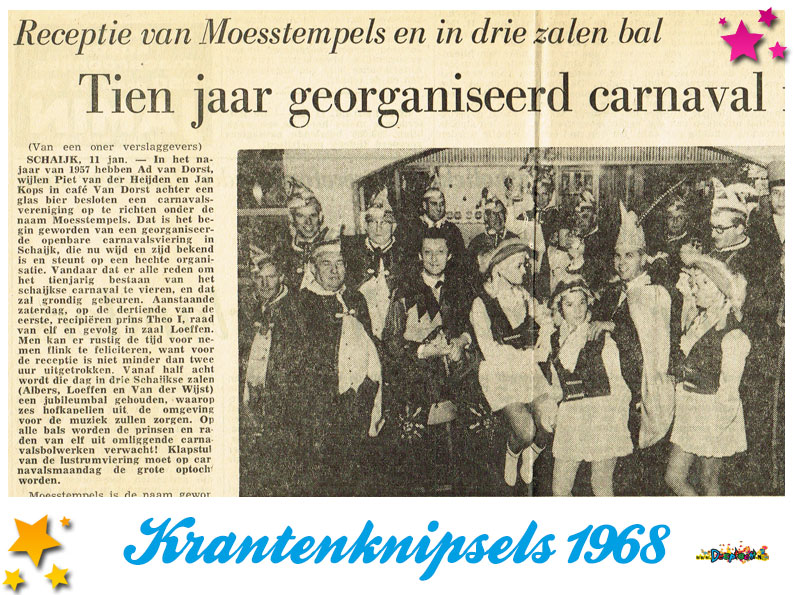 Krantenknipsels Moesland 1968