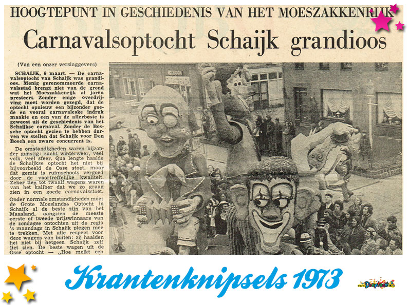 Krantenknipsels Moesland 1973