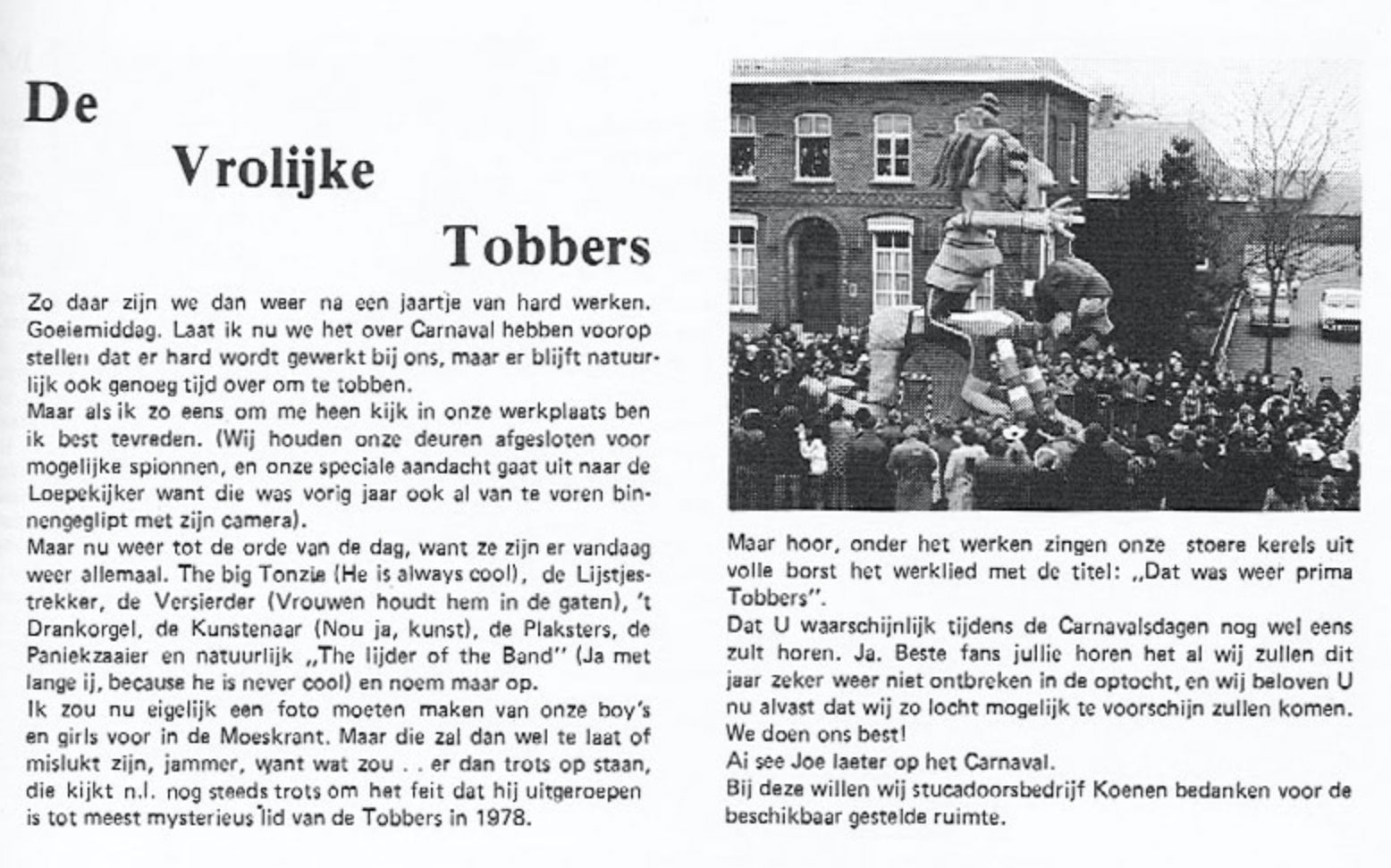 1979 carnavalskrant vrolukke tobbers 1
