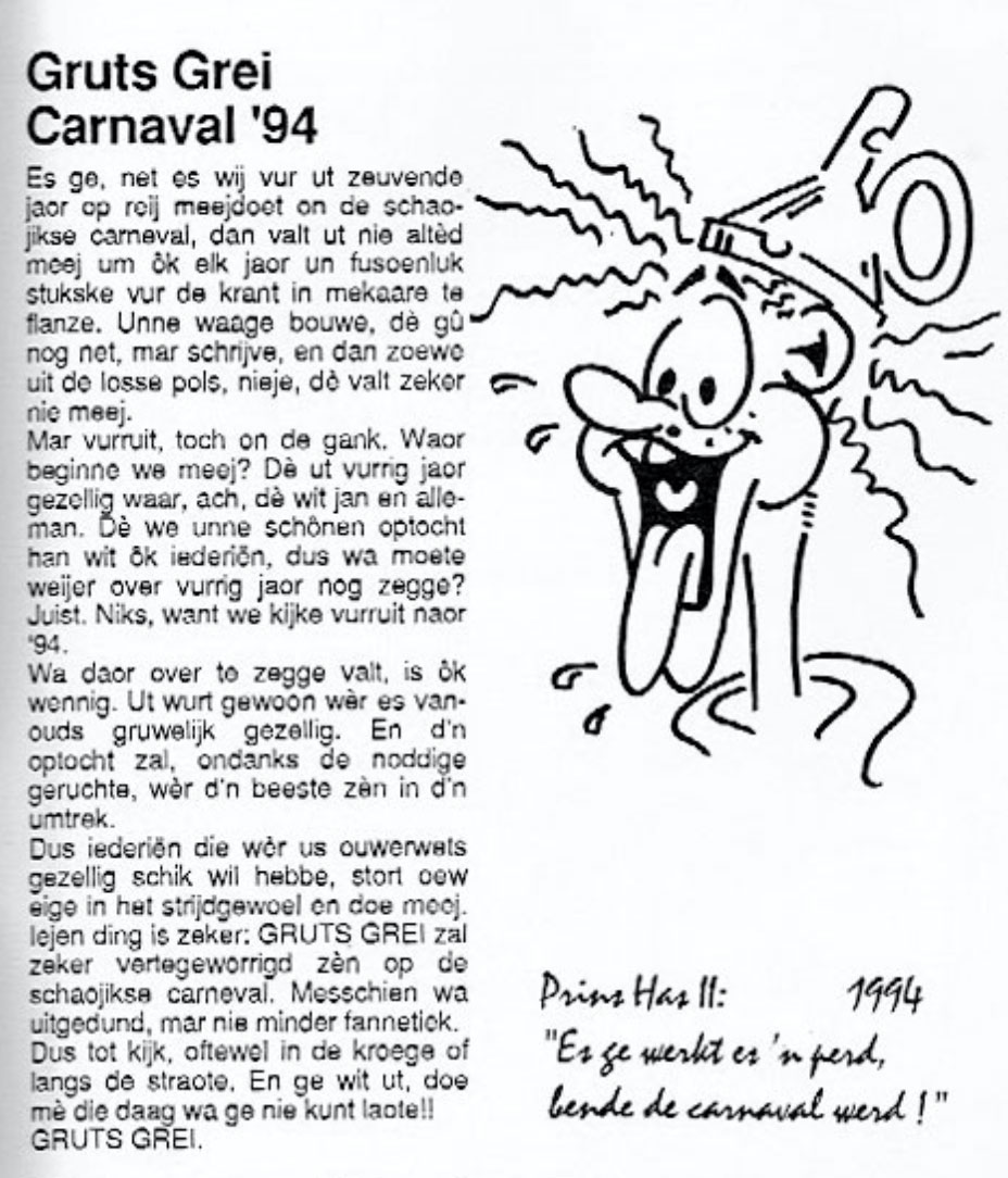carnavalskrant gruts grei 1994 1