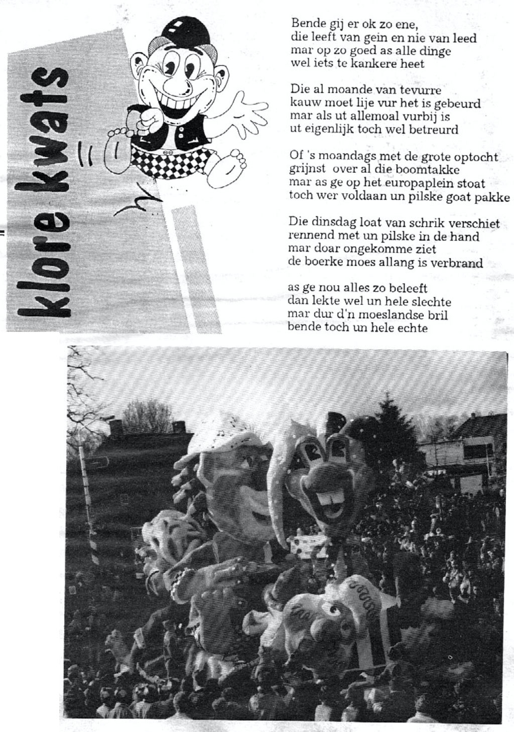 carnavalskrant klorekwats 1993 1