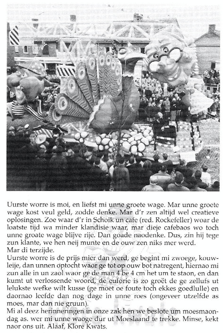 carnavalskrant klorekwats 1998 1