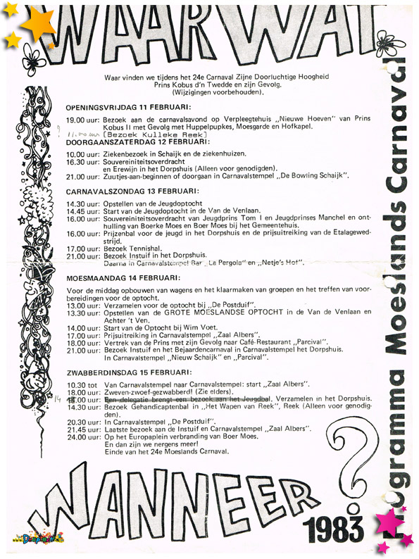 1983 programma carnaval