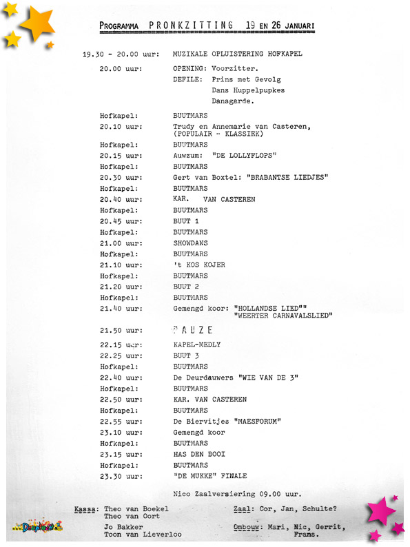 1985 programma pronkzitting