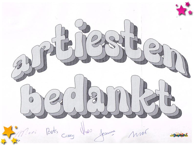 Bedankje artiesten Moesland Pronkzitting 1996
