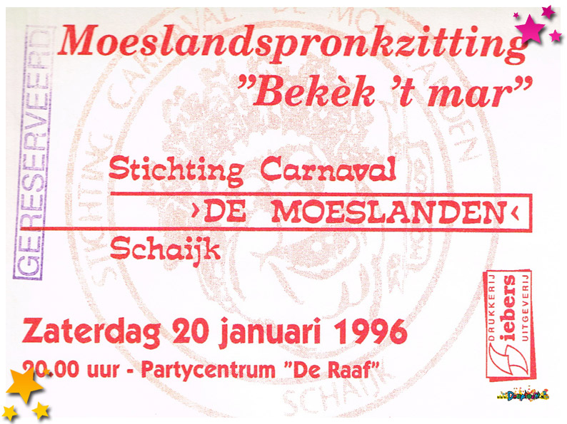 Moesland Pronkzitting 1996