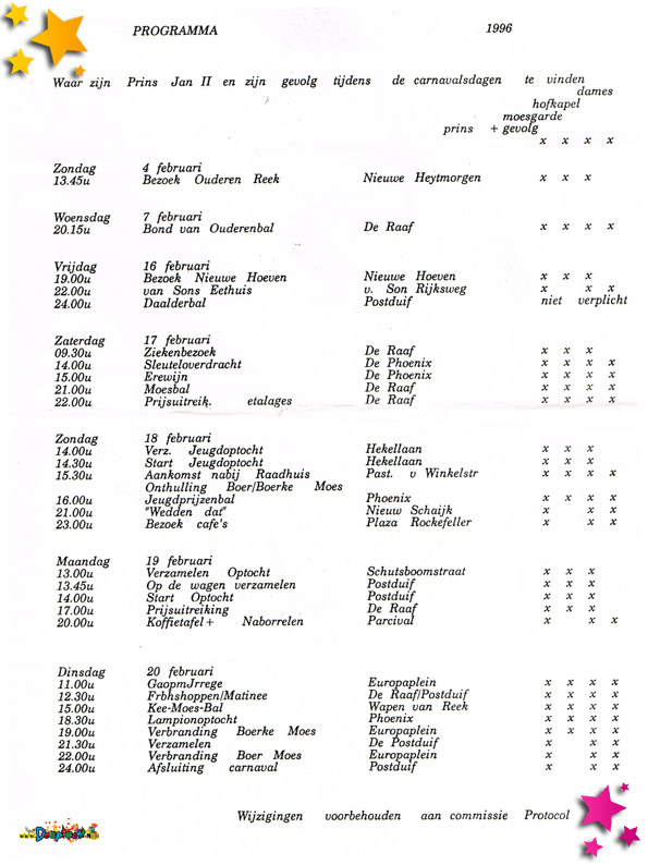 1996 kruisjesprogramma