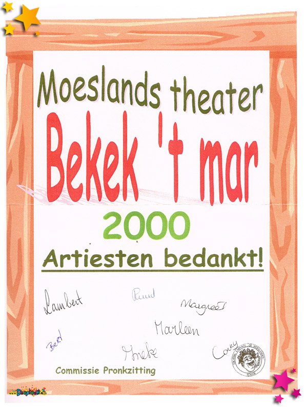 Bedankje Moesland Pronkzitting 2000