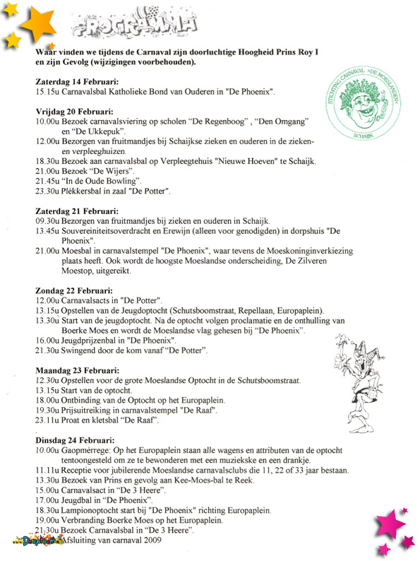 2009 programma