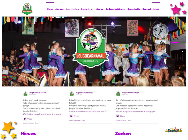 Website jeugdcarnavalschaijk.nl in nieuw jasje