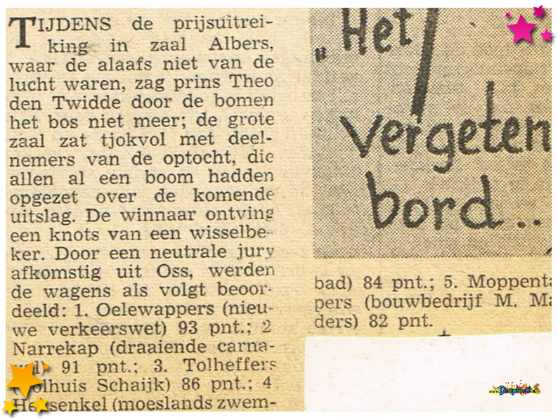 Uitslag 1972 optocht Schaijk