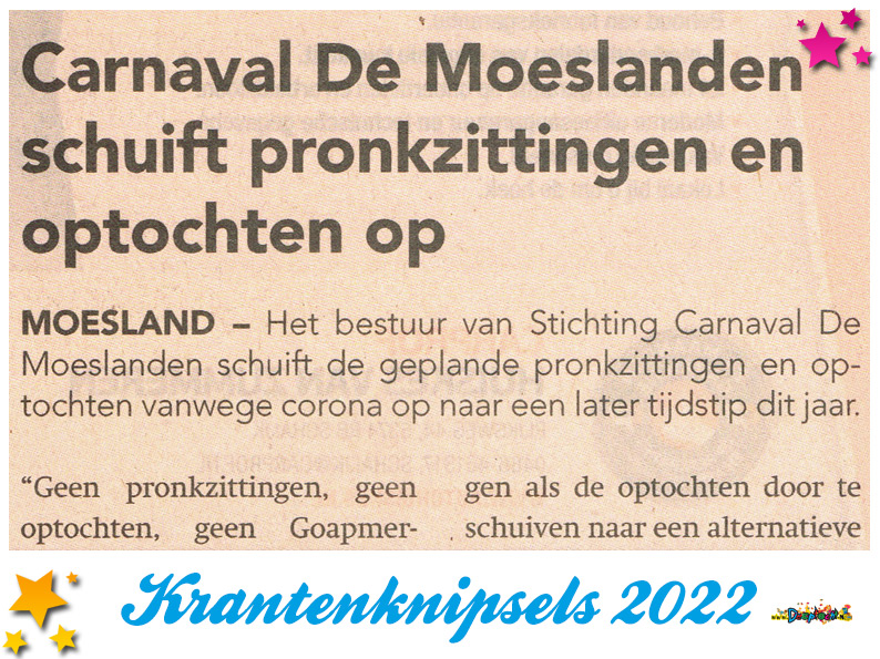 Krantenknipsels Moesland 2022