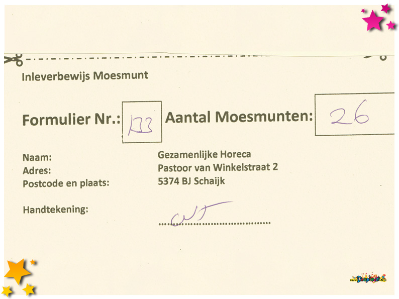 Inleverbewijs Moesmunt 2022