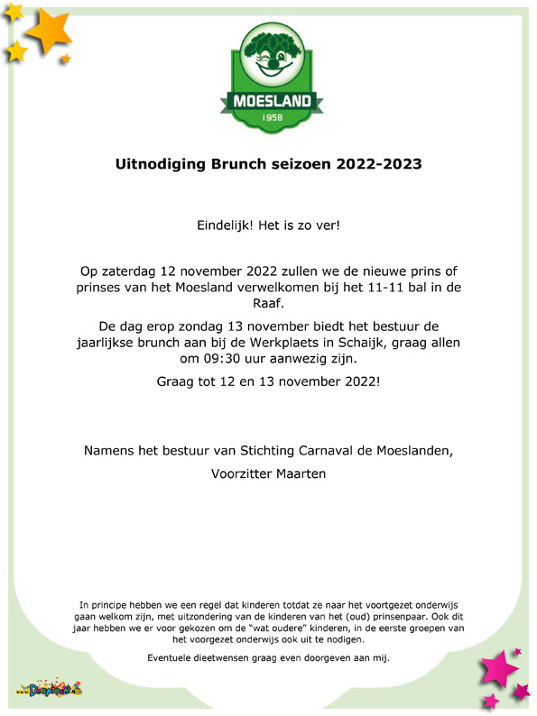 Uitnodiging Brunch 2023