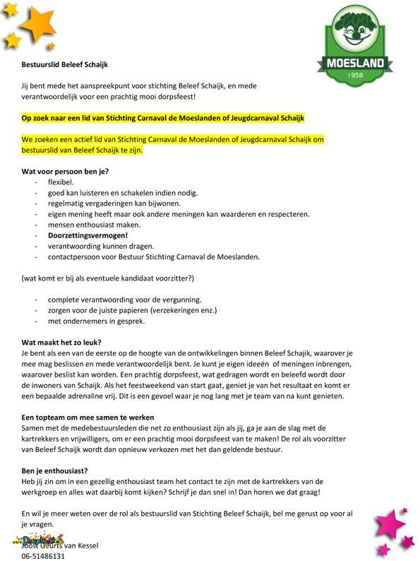 Vacature Beleef Schaijk