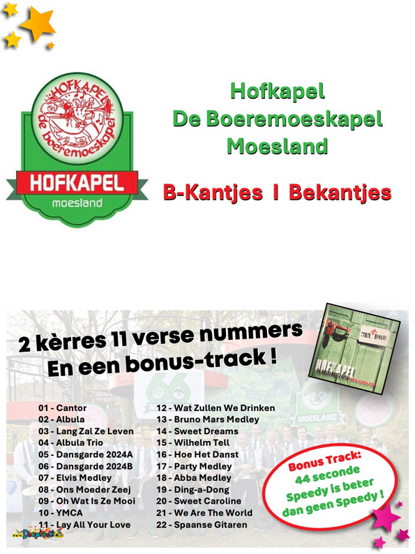'B-kantjes' van Hofkapel De Boeremoeskapel